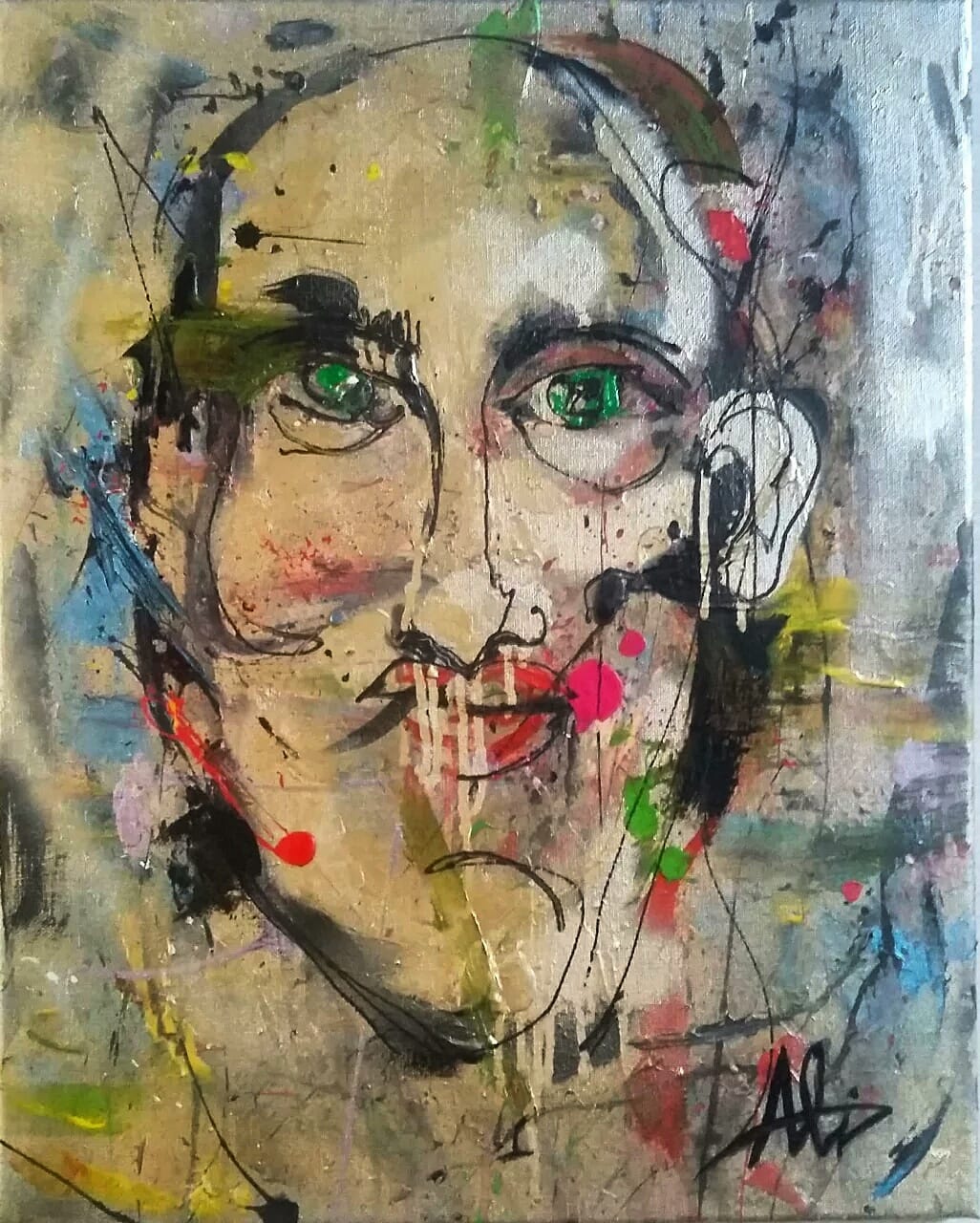 Faces 1 by Ali Mahmoud acrylic on canvas